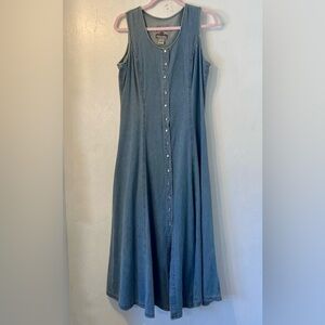 Vintage denim maxi dress- Size L